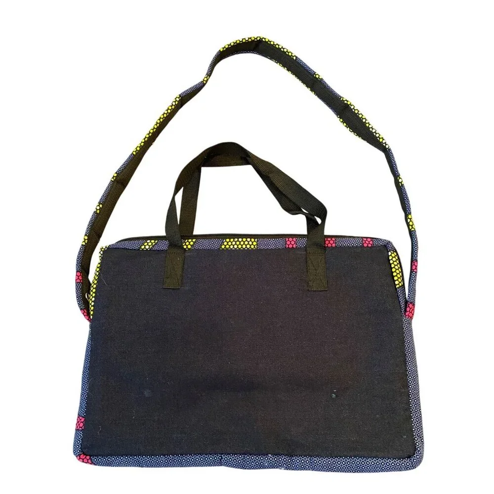 Village of Hope Off the Street Laptop Bag With Shoulder Strap Blue Yellow Pink